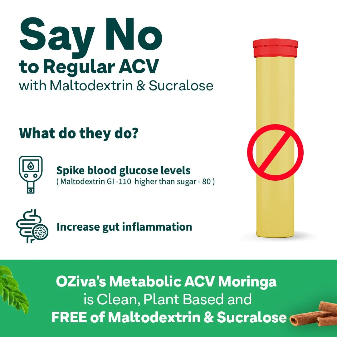 OZiva ACV Moringa Control Cravings Apple Cider Vinegar Cinnamon Guggul - Image 5