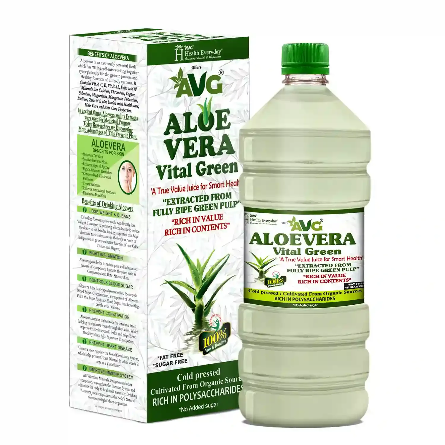 Avg Health Organics Aloevera Vital Green
