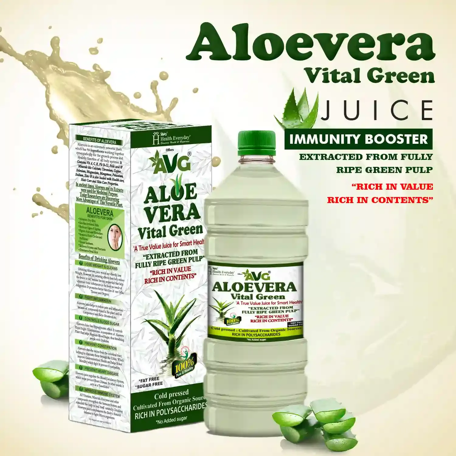 AVG Health Organics Aloevera Vital Green - Image 2