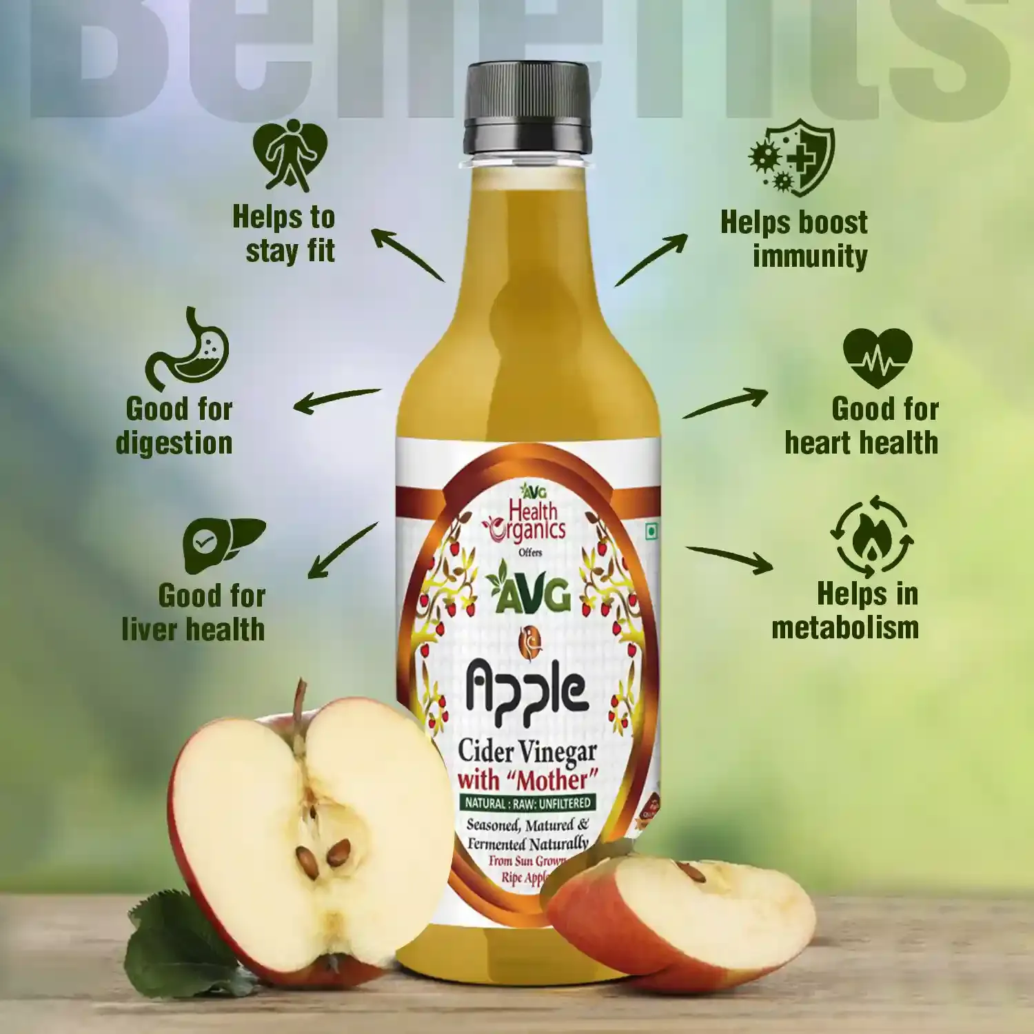 AVG Health Organics Apple Cider Vinegar With Mother - Image 3