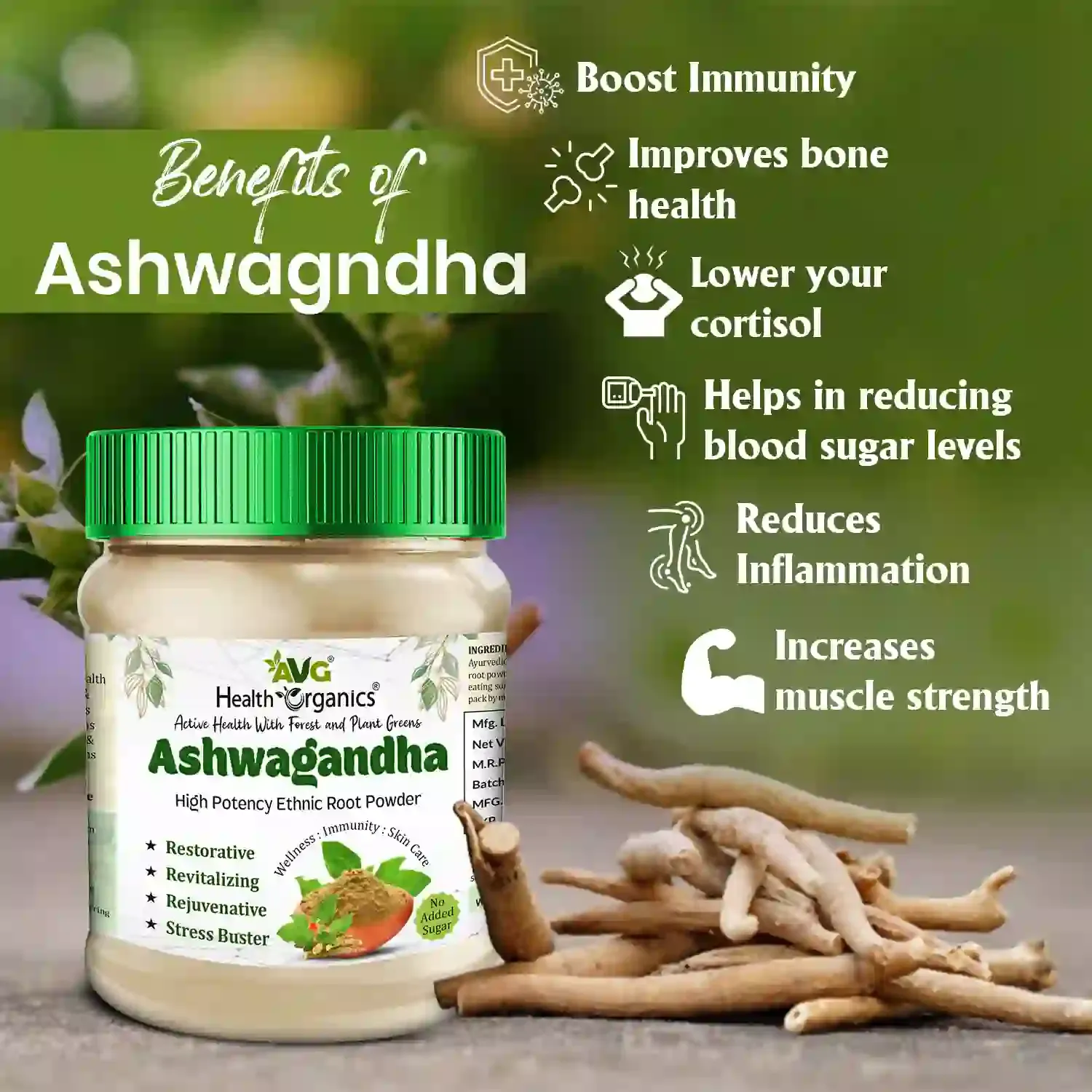 AVG Health Organics Ashwagandha Root Powder - Image 2
