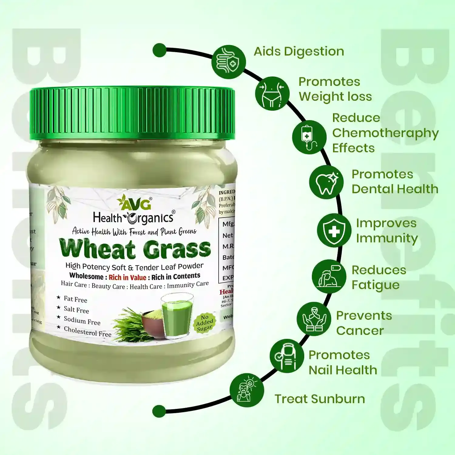 AVG Health Organics Wheatgrass Powder - Image 2