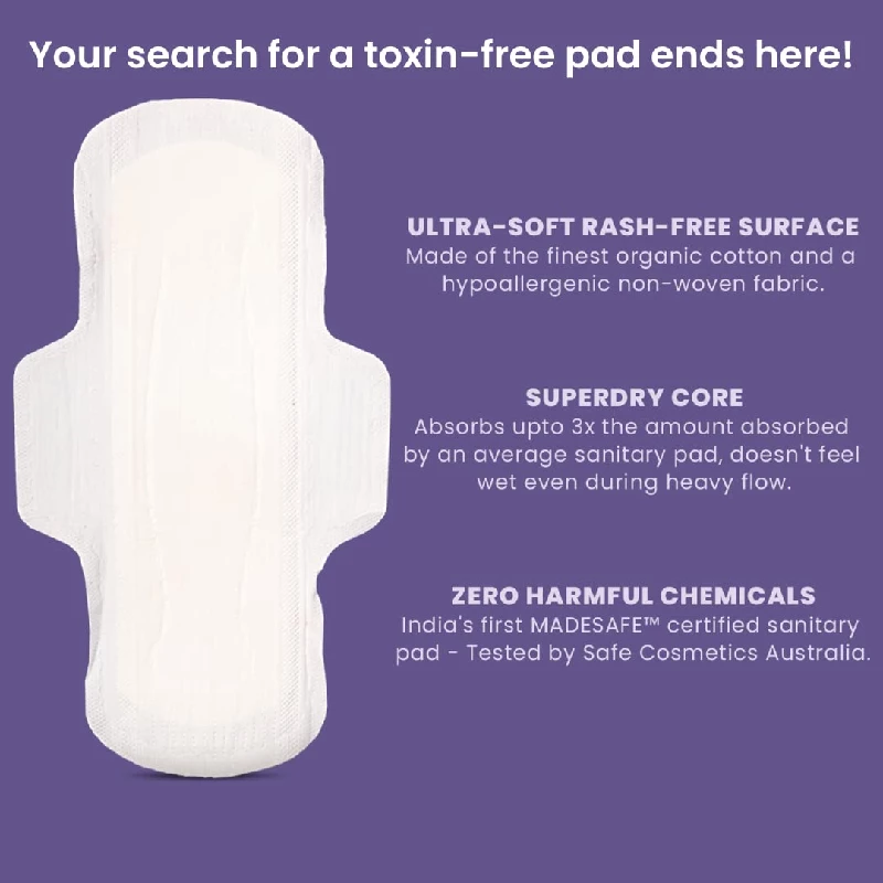 AZAH 100% Organic Sanitary Pads  (30 Regular & 30XL) - Image 2