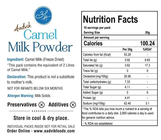 Aadvik Camel Milk Powder Pure and Natural Sachets - Image 3