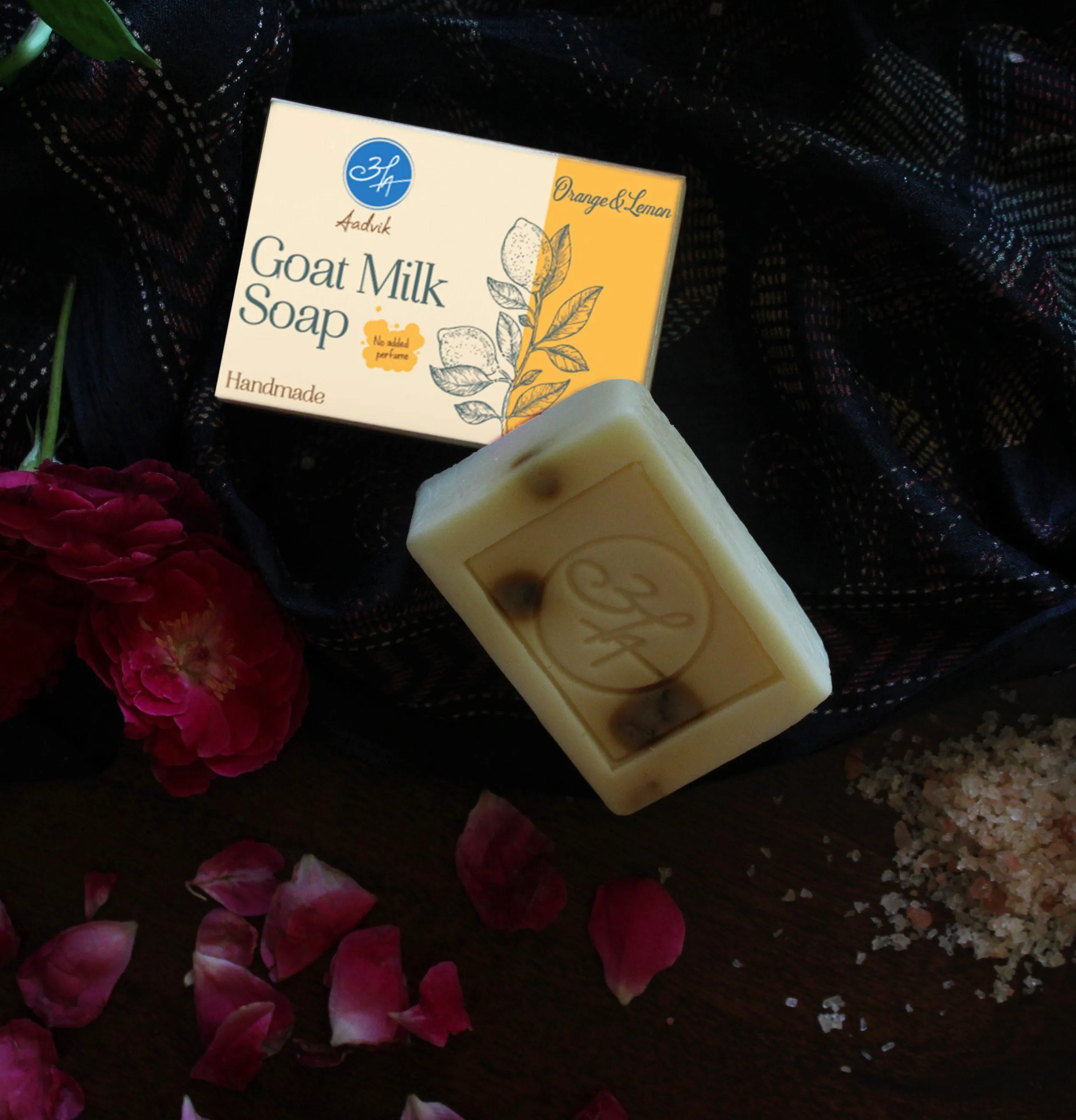 Aadvik Goat Milk Soap Orange and Lemon - Image 2
