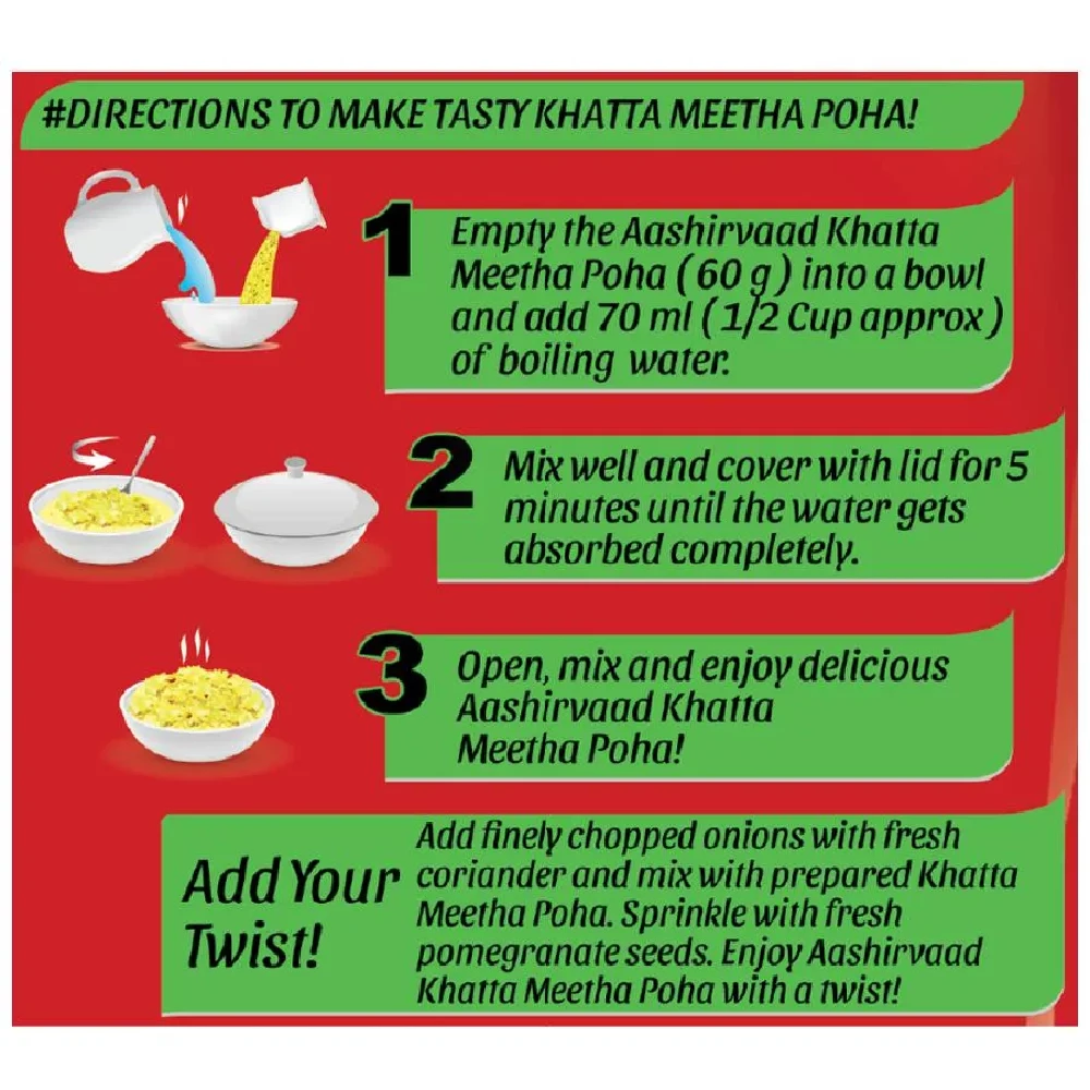 Aashirvaad Instant Khatta Meetha Poha - Ready To Eat, Wholesome Breakfast, Fibre Rich - Image 6