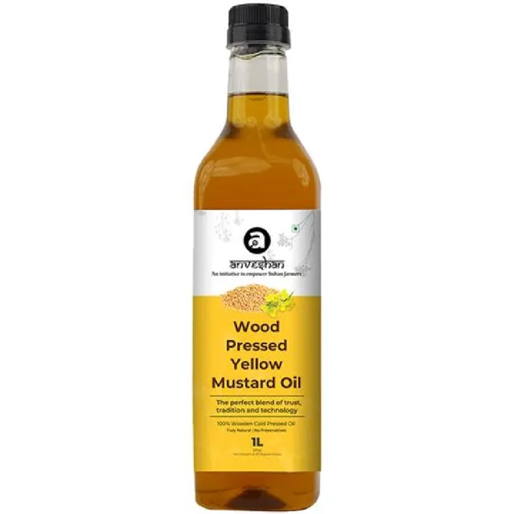 Anveshan Wood Cold Pressed Kachi Ghani Yellow Mustard Cooking Oil - Image 8