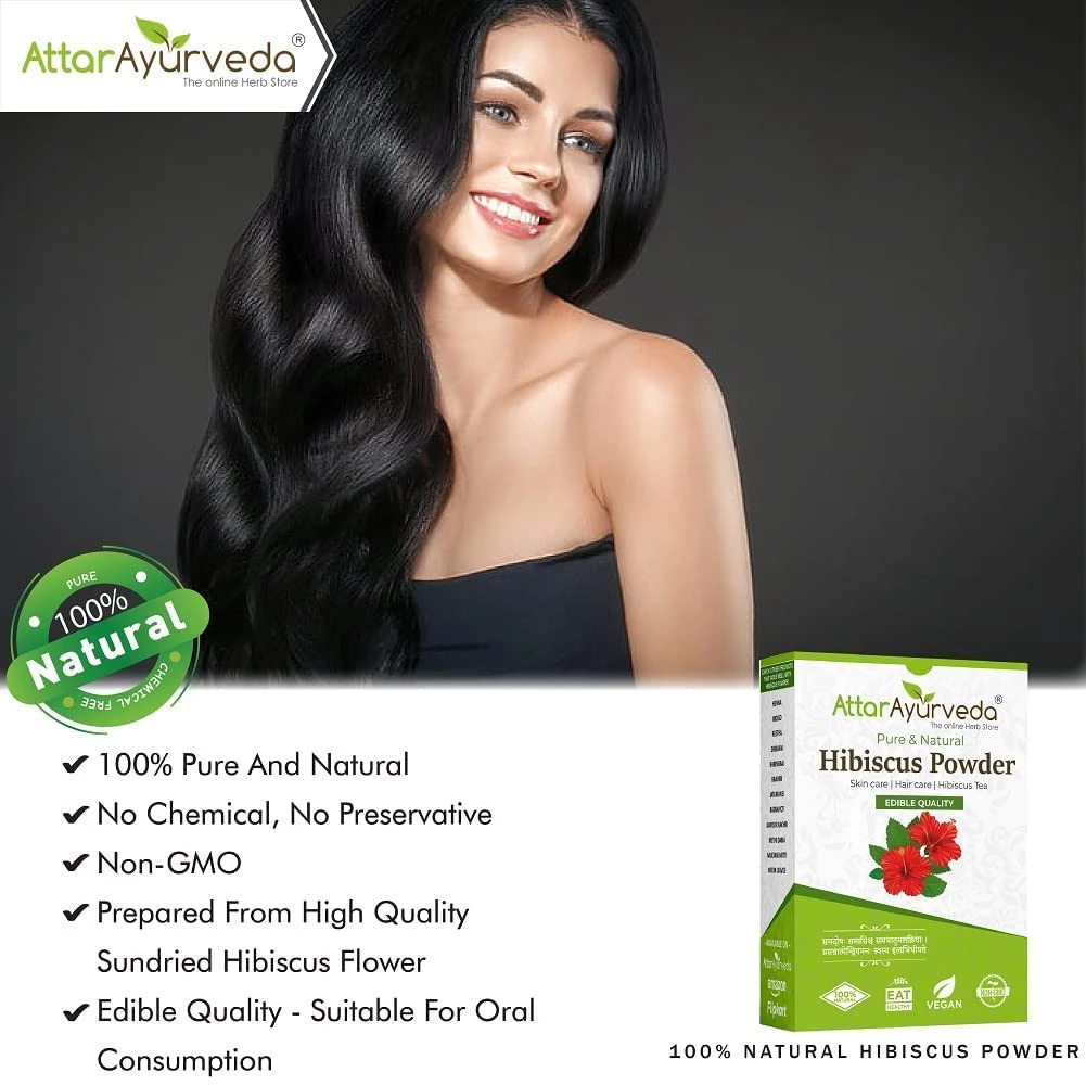 Attar Ayurveda Hibiscus powder for Hair Growth - Image 2