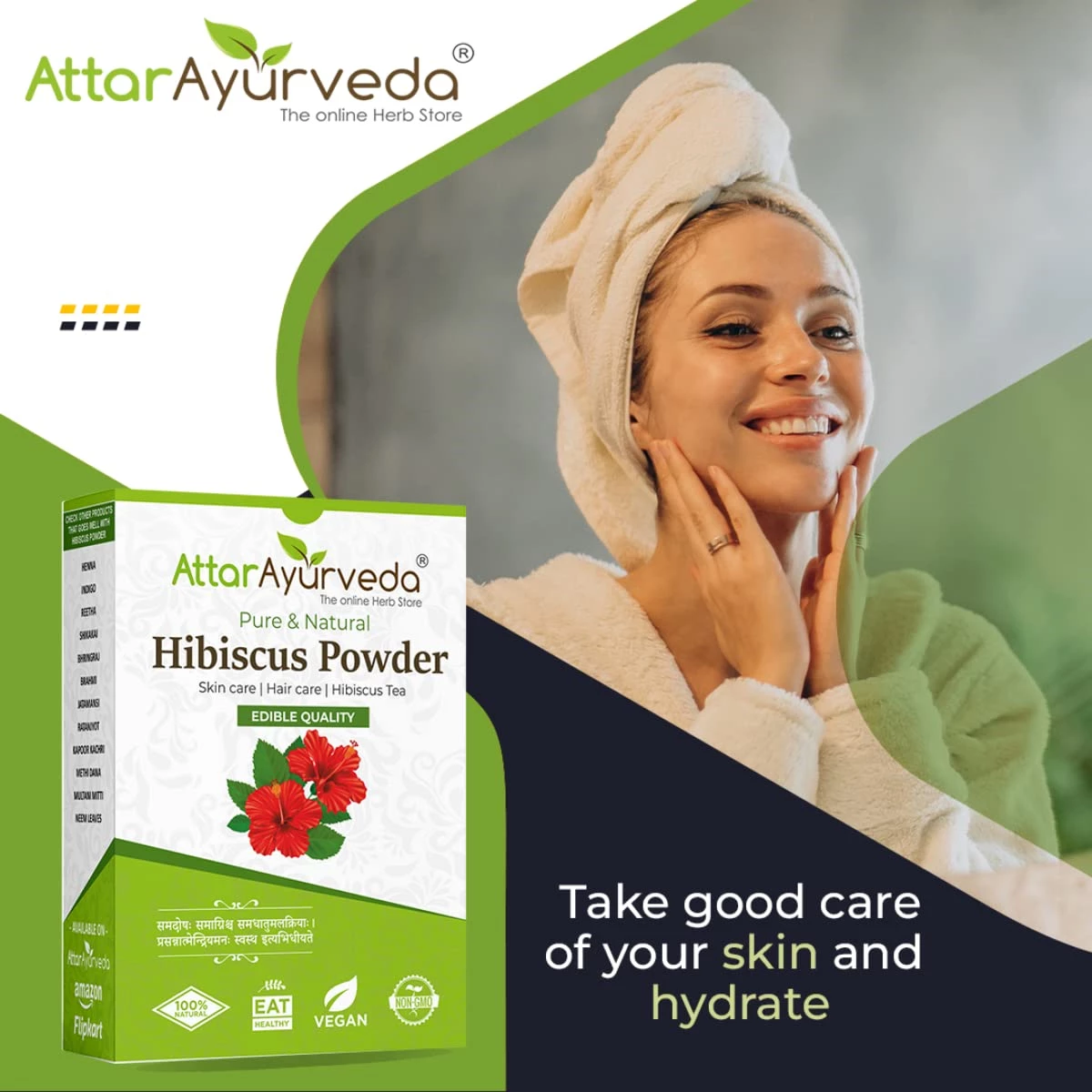Attar Ayurveda Hibiscus powder for Hair Growth - Image 3