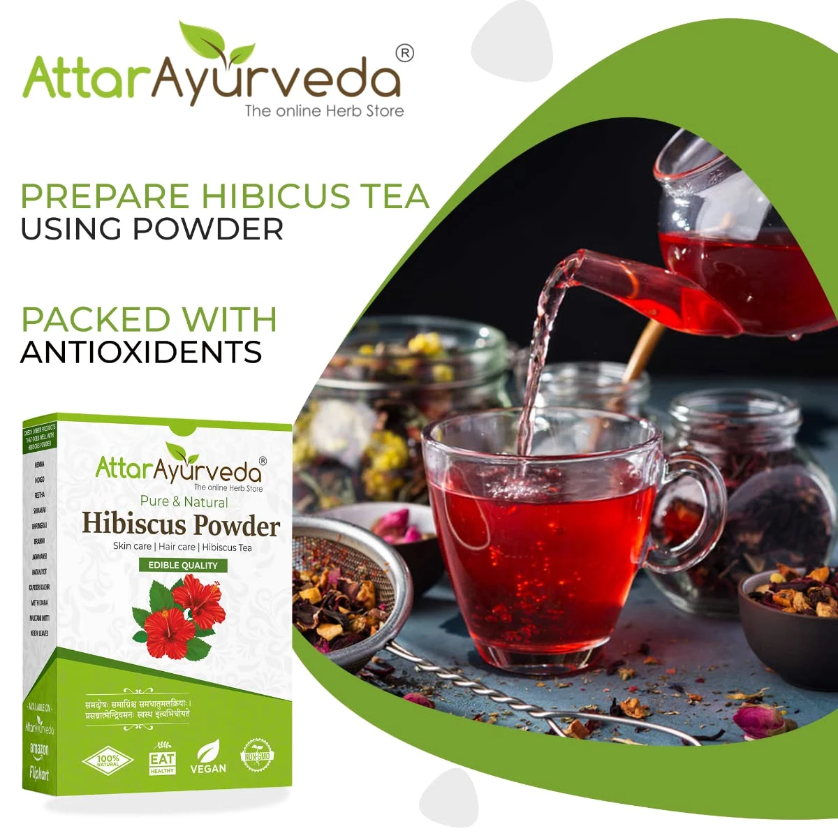 Attar Ayurveda Hibiscus powder for Hair Growth - Image 4