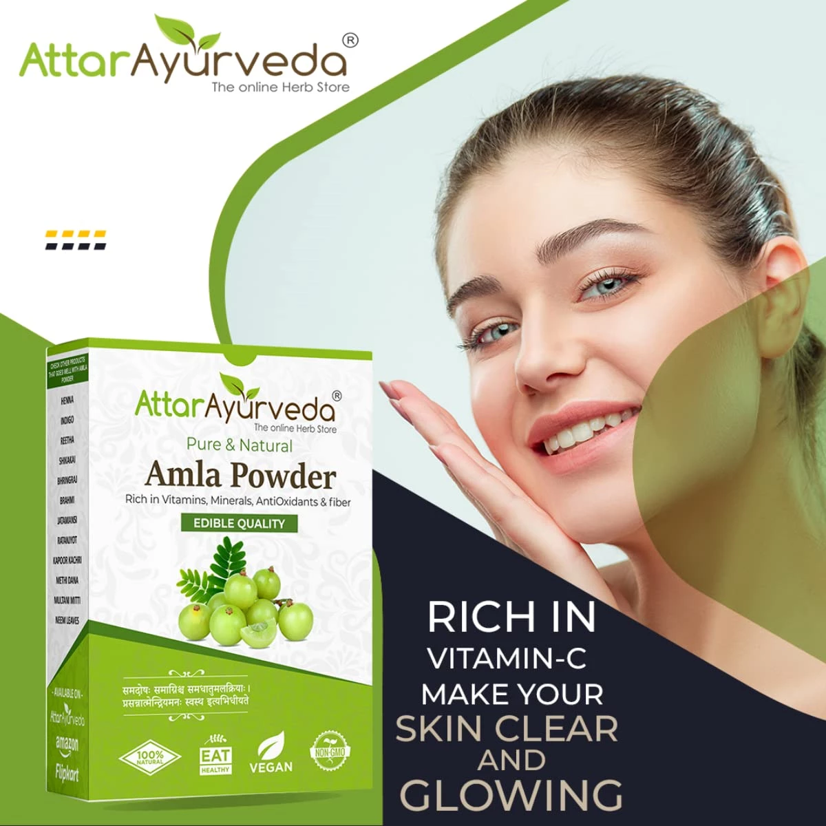 Attar Ayurveda Pure Amla Powder For Hair Growth - Image 3