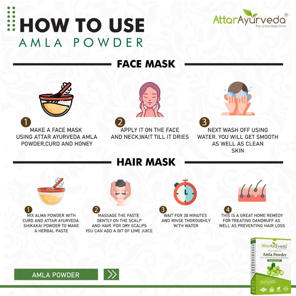 Attar Ayurveda Pure Amla Powder For Hair Growth - Image 5