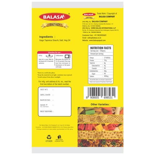 BALASA Sabudana Kurdai Papad/Fryums - Crispy - Image 2