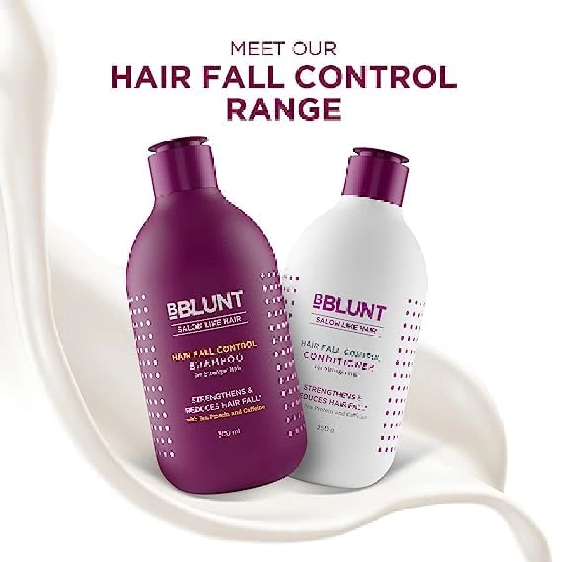 BBLUNT Hair Fall Control Shampoo & Conditioner Combo with Pea Protein & Caffeine for Stronger Hair - Image 2