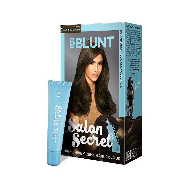 BBLUNT Salon Secret High Shine Creme Hair Colour-Coffee Natural Brown 4.31 and Wine Deep Burgundy 4.20 with Shine Tonic - Image 2