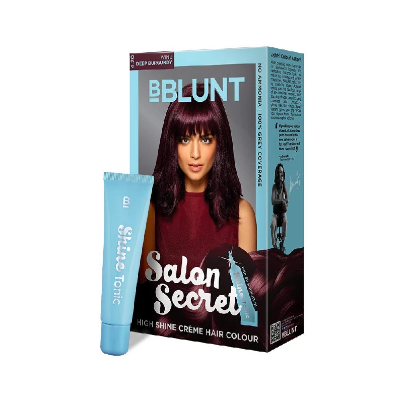 BBLUNT Salon Secret High Shine Creme Hair Colour-Coffee Natural Brown 4.31 and Wine Deep Burgundy 4.20 with Shine Tonic - Image 4