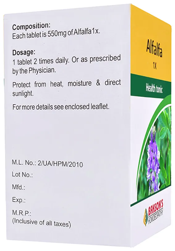 Bakson's Homoeopathy Alfalfa 1X - Image 2