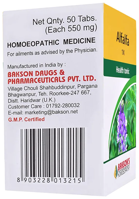 Bakson's Homoeopathy Alfalfa 1X - Image 3