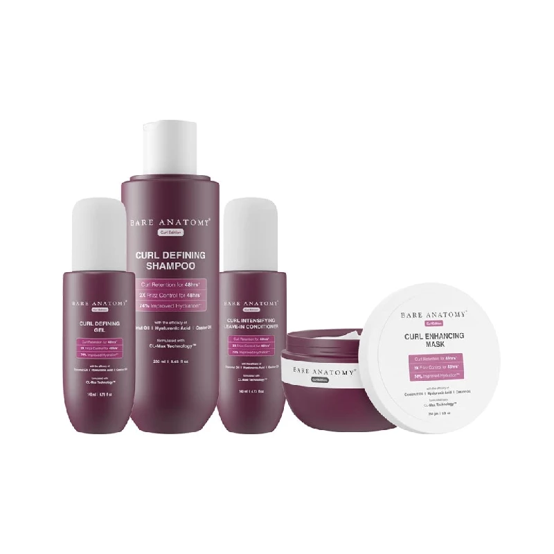 Bare Anatomy Curl Defining Shampoo & Curl Enhancing Hair Mask, Leave-In Conditioner, Curl Defining Gel Bare Anatomy Curl Defining Shampoo & Curl Enhancing Hair Mask, Leave-In Conditioner, Curl Defining Gel-Pack Size-Combo of 4