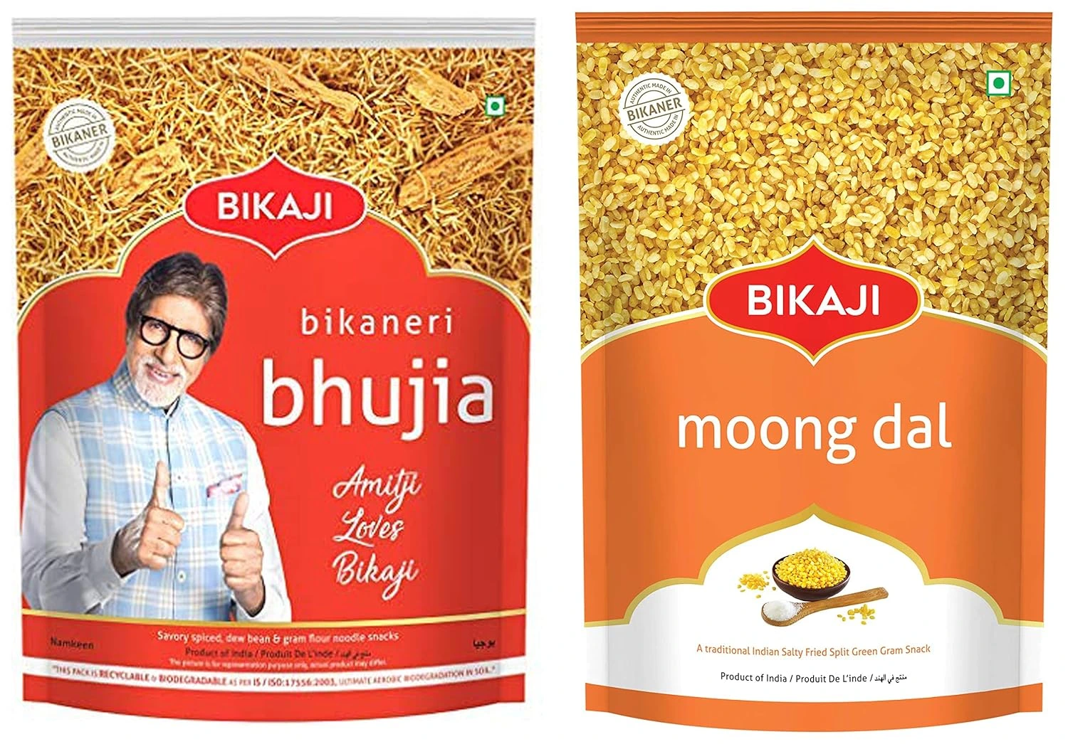 Bikaji bhujia No 1 & Bikaji Moong Dal Bikaji bhujia No 1 & Bikaji Moong Dal-Pack Size-Combo of 2