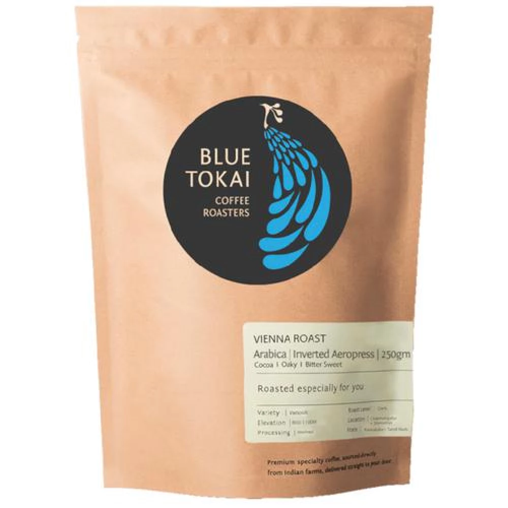 Blue Tokai Vienna Roast Inverted Aeropress Coffee - 100% Arabica Blue Tokai Vienna Roast Inverted Aeropress Coffee - 100% Arabica--250 g