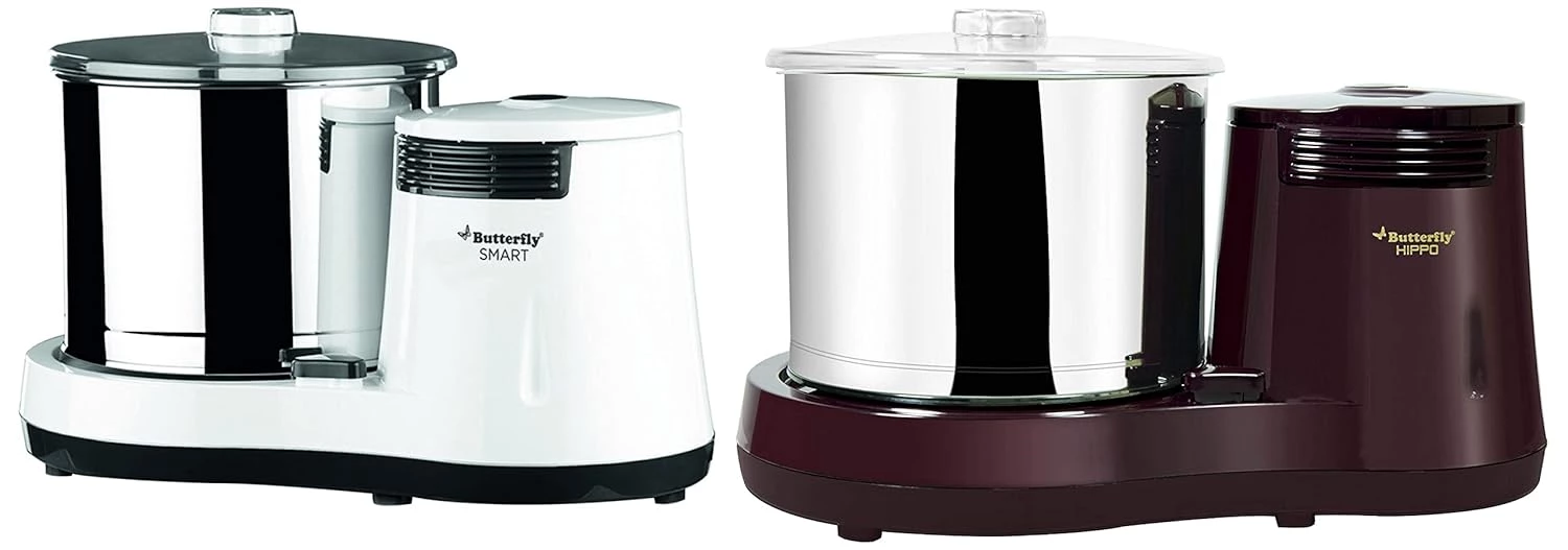 Butterfly 150 Watts Smart Wet Grinder & Butterfly 150 Watts Hippo Table-Top Wet Grinder-Cherry Red Butterfly 150 Watts Smart Wet Grinder & Butterfly 150 Watts Hippo Table-Top Wet Grinder-Cherry Red-Pack Size-Combo of 2
