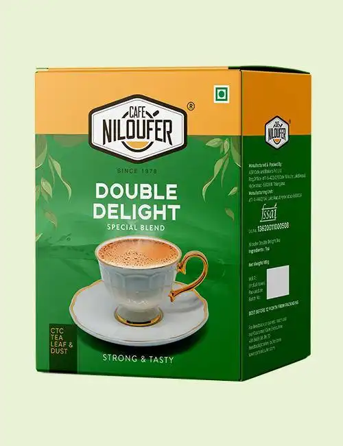 Cafe Niloufer Double Delight Tea Powder | Hyderabadi Dust & Leaf Blend | Strong & Aromatic Chai