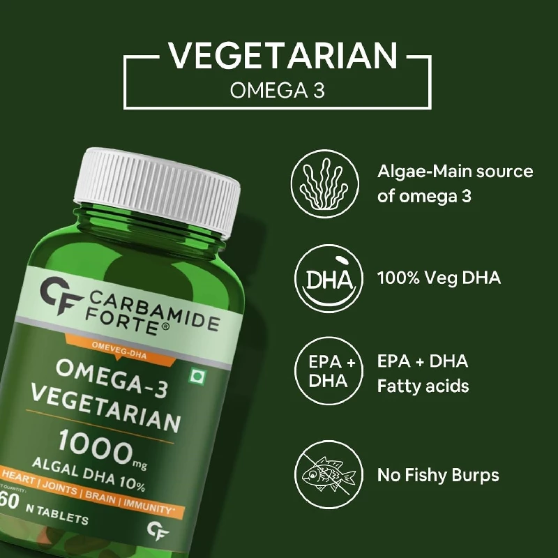 Carbamide Forte Veg Omega 3 Tablets  & Carbamide Forte Chelated Magnesium Glycinate Supplement Combo Pack - Image 4