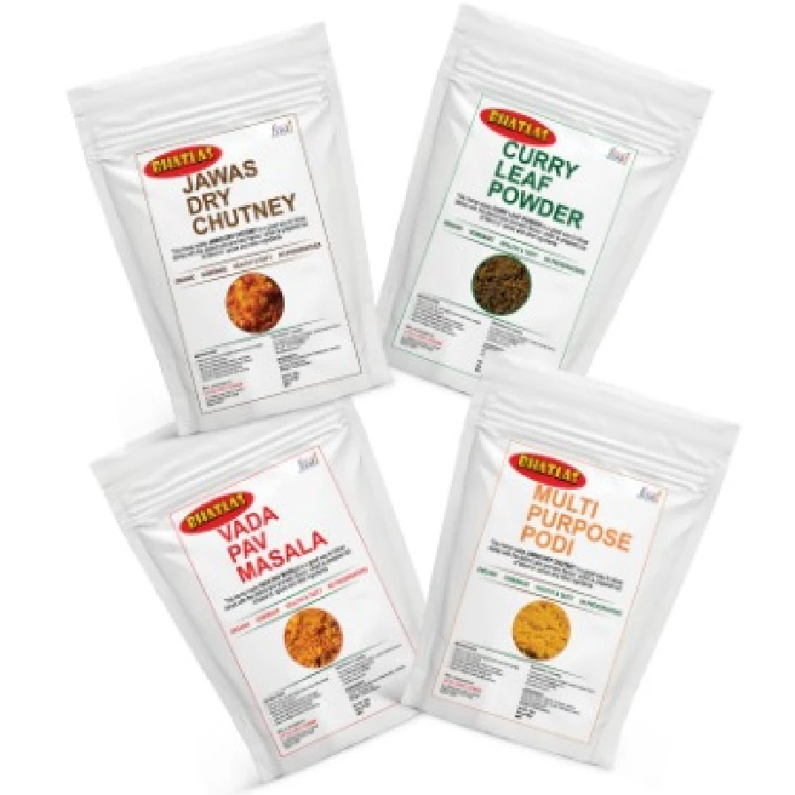 Combo Pack (vada Pav Masala, Jawas Dry Chutney, Curry Leaf Chutney, Multipurpose Podi)
