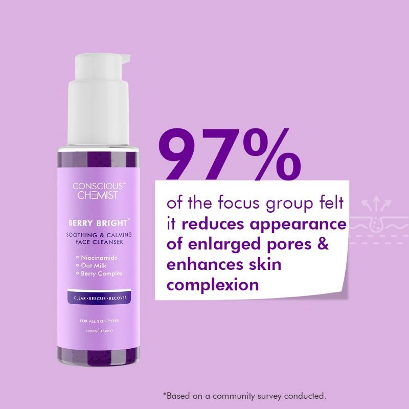 Conscious Chemist Berry Bright Soothing & Calming Face Cleanser For All Skin Types - Image 6