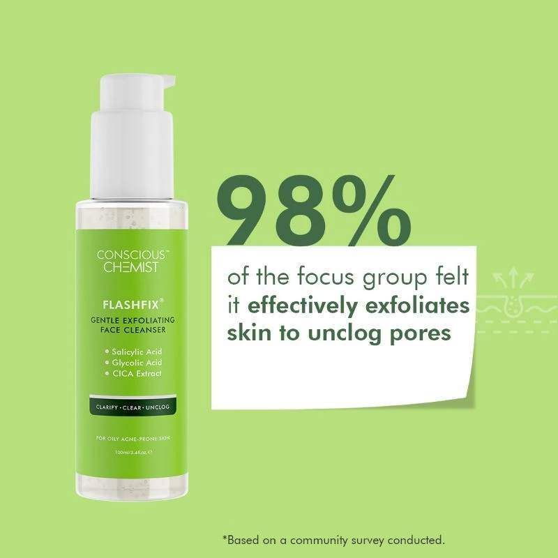Conscious Chemist Flashfix Gentle Exfoliating Face Cleanser For Oily Acne-prone Skin - Image 6
