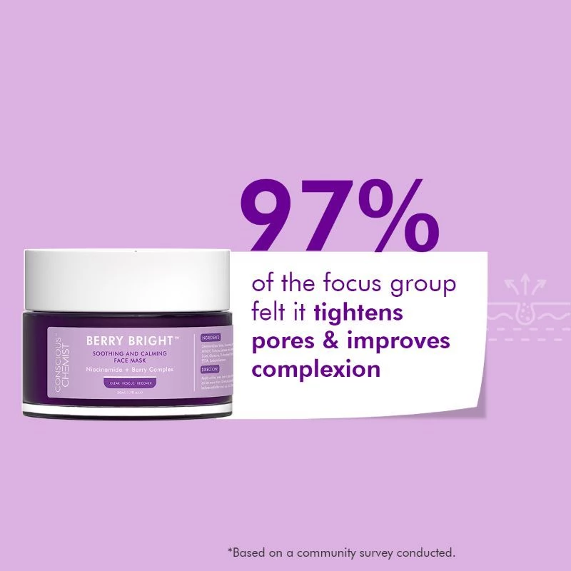Conscious Chemist Radiance + Exfoliating De-Tan Face Mask - Berry Bright & Flashfix (Combo of 2) - Image 3