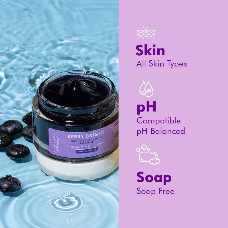 Conscious Chemist Radiance + Exfoliating De-Tan Face Mask - Berry Bright & Flashfix (Combo of 2) - Image 5