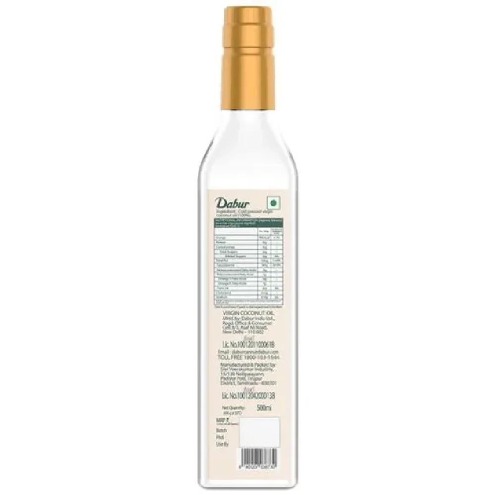 Dabur Virgin Coconut Oil - Cold Pressed, 100% Natural, Unrefined, Helps Boost Immunity - Image 2