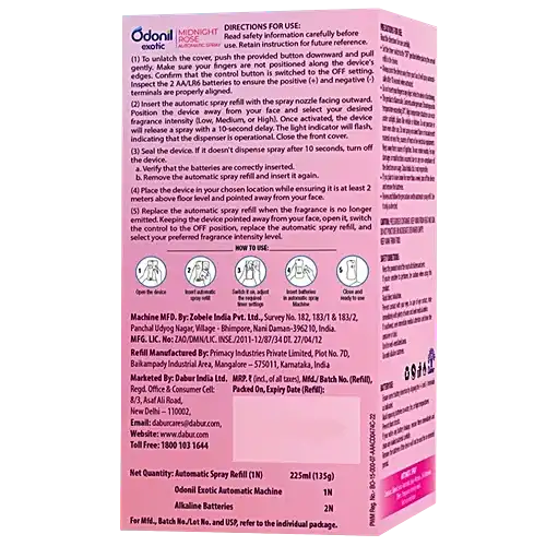 Dabur Odonil Exotic Automatic Spray with Floral Bliss Refill Pack of 2 - Image 7