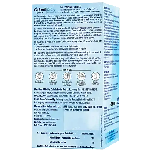 Dabur Odonil Exotic Automatic Spray with Ocean Breeze Refil Pack of 2 - Image 7