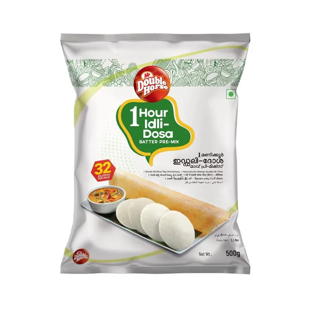 Double Horse 1 Hour Idli-Dosa Batter Pre-Mix Double Horse 1 Hour Idli-Dosa Batter Pre-Mix-Pack Size-500 g