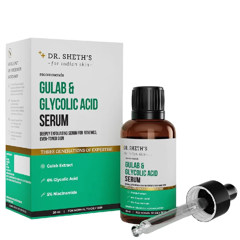 Dr. Sheth's Gulab & Glycolic Acid & Niacinamide Instant Brightening Face Serum - Image 1