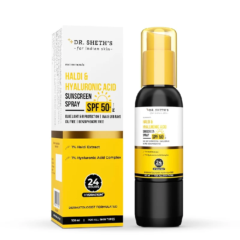 Dr. Sheth's Haldi & Hyaluronic Acid Sunscreen Spray - Image 1