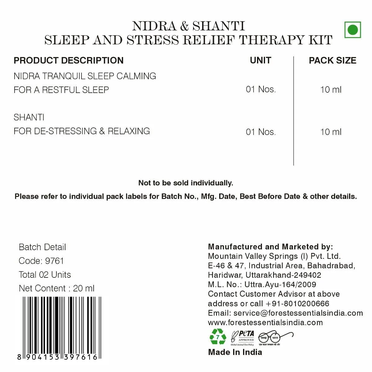 Forest Essentials Sleep & Stress Relief Therapy Kit - Image 4