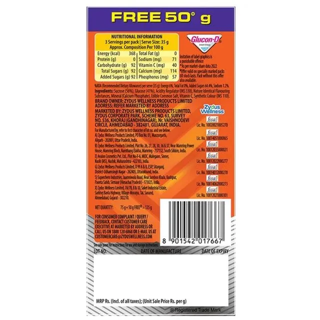 Glucon D Instant Energy Health Drink - Tangy Orange - Image 11