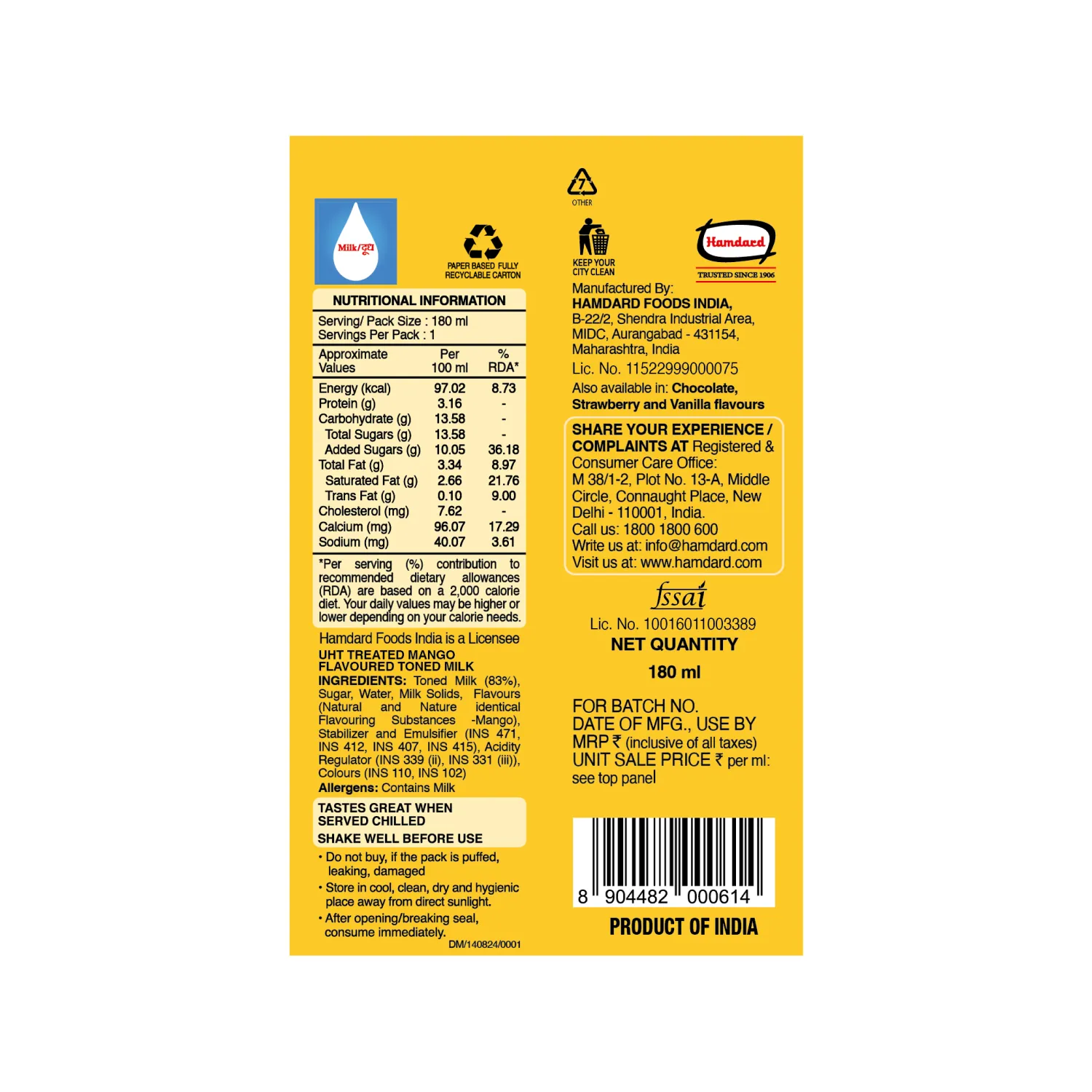 Hamdard Asli Mango Milk Shake - Image 2