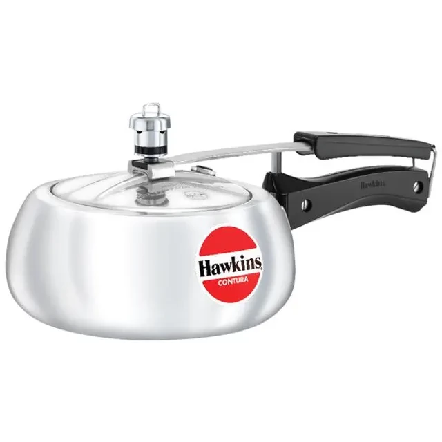Hawkins Contura Aluminium Inner Lid Pressure Cooker - With Handle, Silver, HC20 Hawkins Contura Aluminium Inner Lid Pressure Cooker - With Handle, Silver, HC20--2 l
