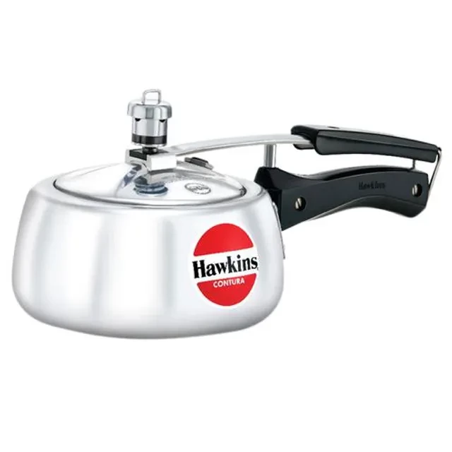 Hawkins Contura Aluminium Pressure Inner Lid Pressure Cooker - Bakelite Handle, Silver, HC15 Hawkins Contura Aluminium Pressure Inner Lid Pressure Cooker - Bakelite Handle, Silver, HC15--1.5 l