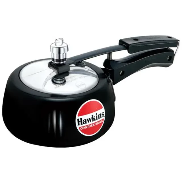 Hawkins Contura Hard Anodised Black Inner Lid Pressure Cooker - With Handle, CB15 Hawkins Contura Hard Anodised Black Inner Lid Pressure Cooker - With Handle, CB15--1.5 l