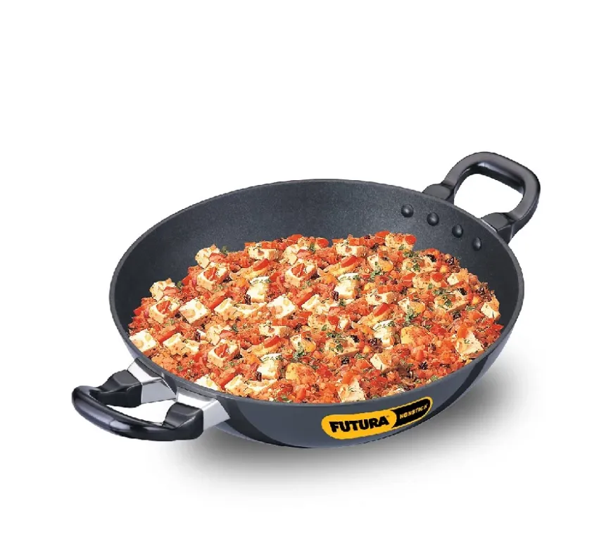 Hawkins Futura Deep Fry Pan, Non Stick Kadai, Round Bottom Kadhai, Black (NK25) Hawkins Futura Deep Fry Pan, Non Stick Kadai, Round Bottom Kadhai, Black (NK25)-Size-2.5 l