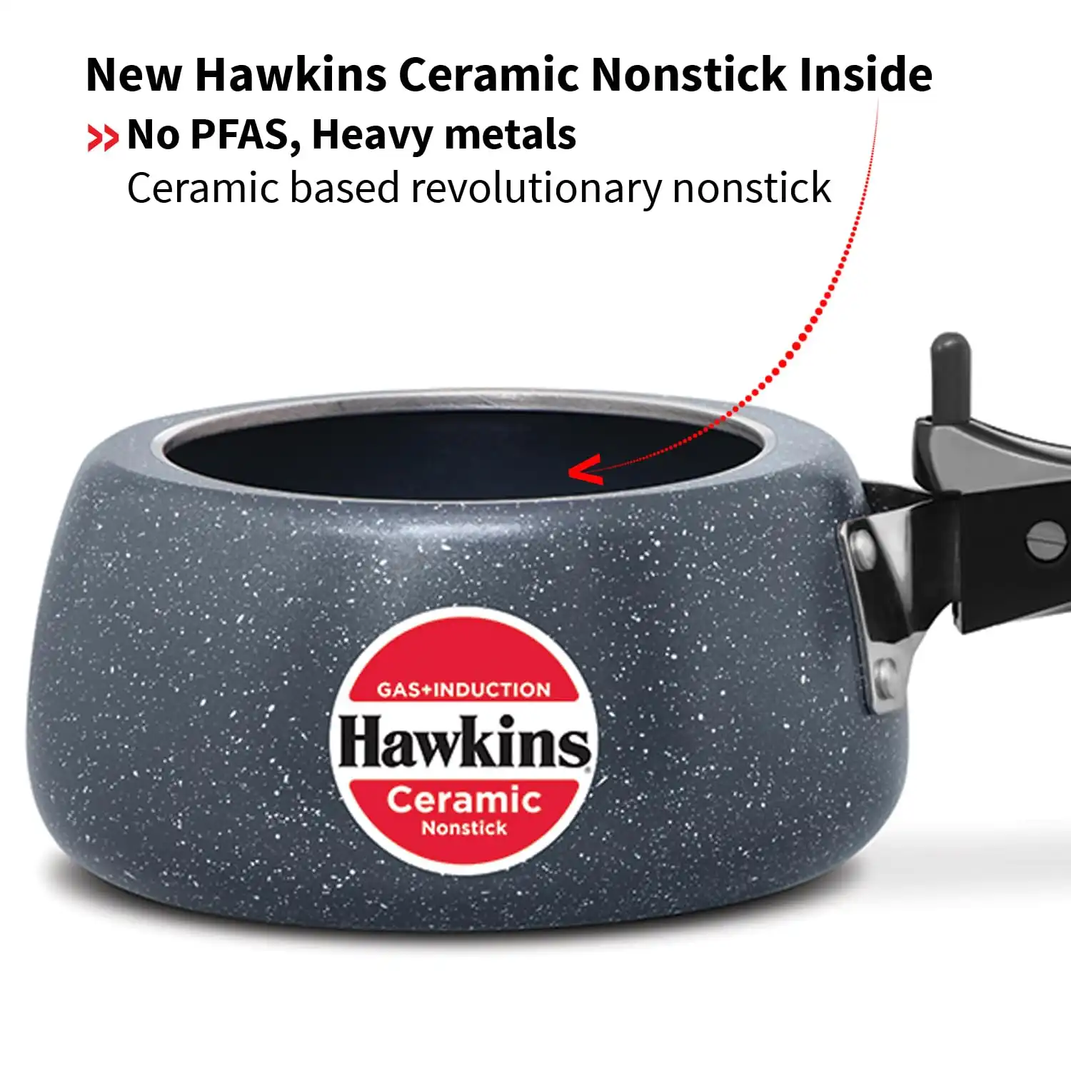 Hawkins Ceramic Nonstick Pressure Cooker - ICC15 Hawkins Ceramic Nonstick Pressure Cooker - ICC15-Pack Size-1.5 L