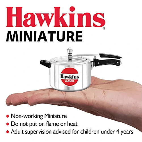 Hawkins Miniature Toy Classic Aluminum Inner Lid Pressure Cooker - Silver, Non-Working, MIN - Image 2