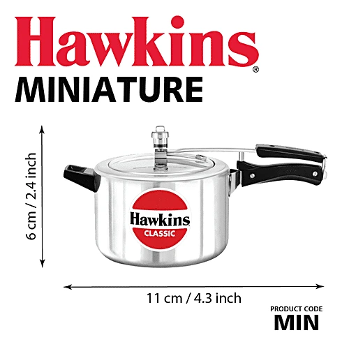 Hawkins Miniature Toy Classic Aluminum Inner Lid Pressure Cooker - Silver, Non-Working, MIN - Image 3