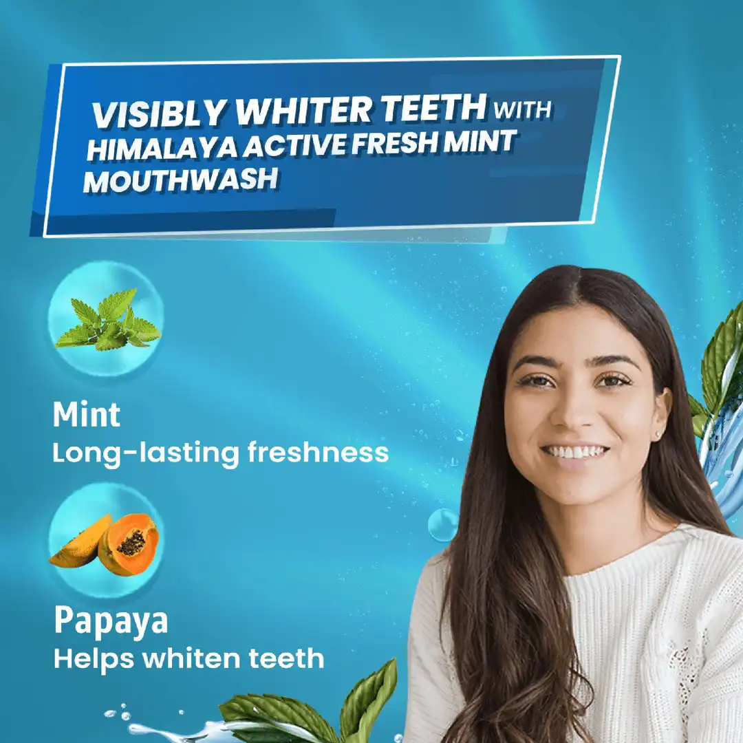 Himalaya Active Fresh Mint Mouthwash - Image 2